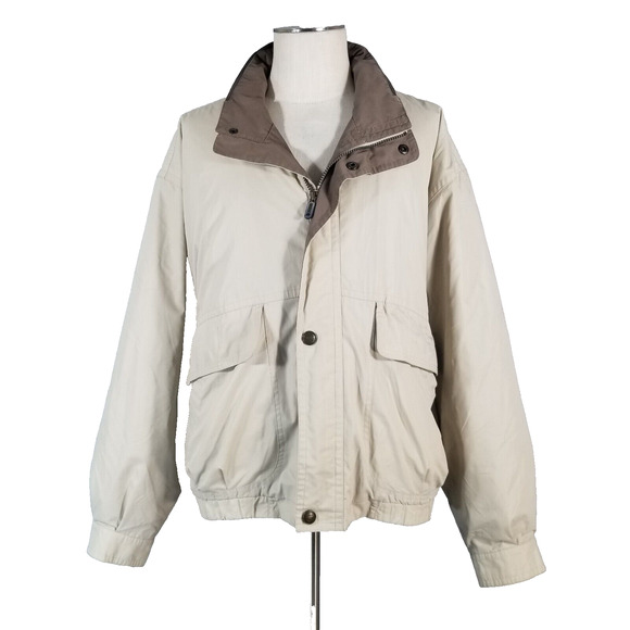 London Fog jacket mens XL beige windbreaker all season removable liner winter - Picture 1 of 15